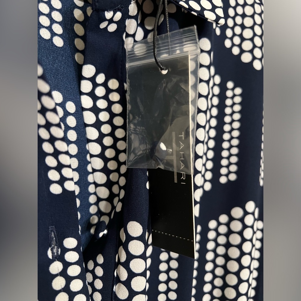 NWT T Tahari Printed Tiered Midi Dress - size M - Picture 10 of 12